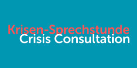 Schriftzug: Krisen-Sprechstunde | Crisis Consultation Schriftzug: Krisen-Sprechstunde | Crisis Consultation